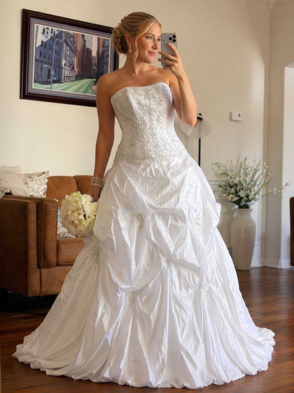 Maggie Sottero Couture Victoriana Wedding Dress White Gown Swarovski Crystals